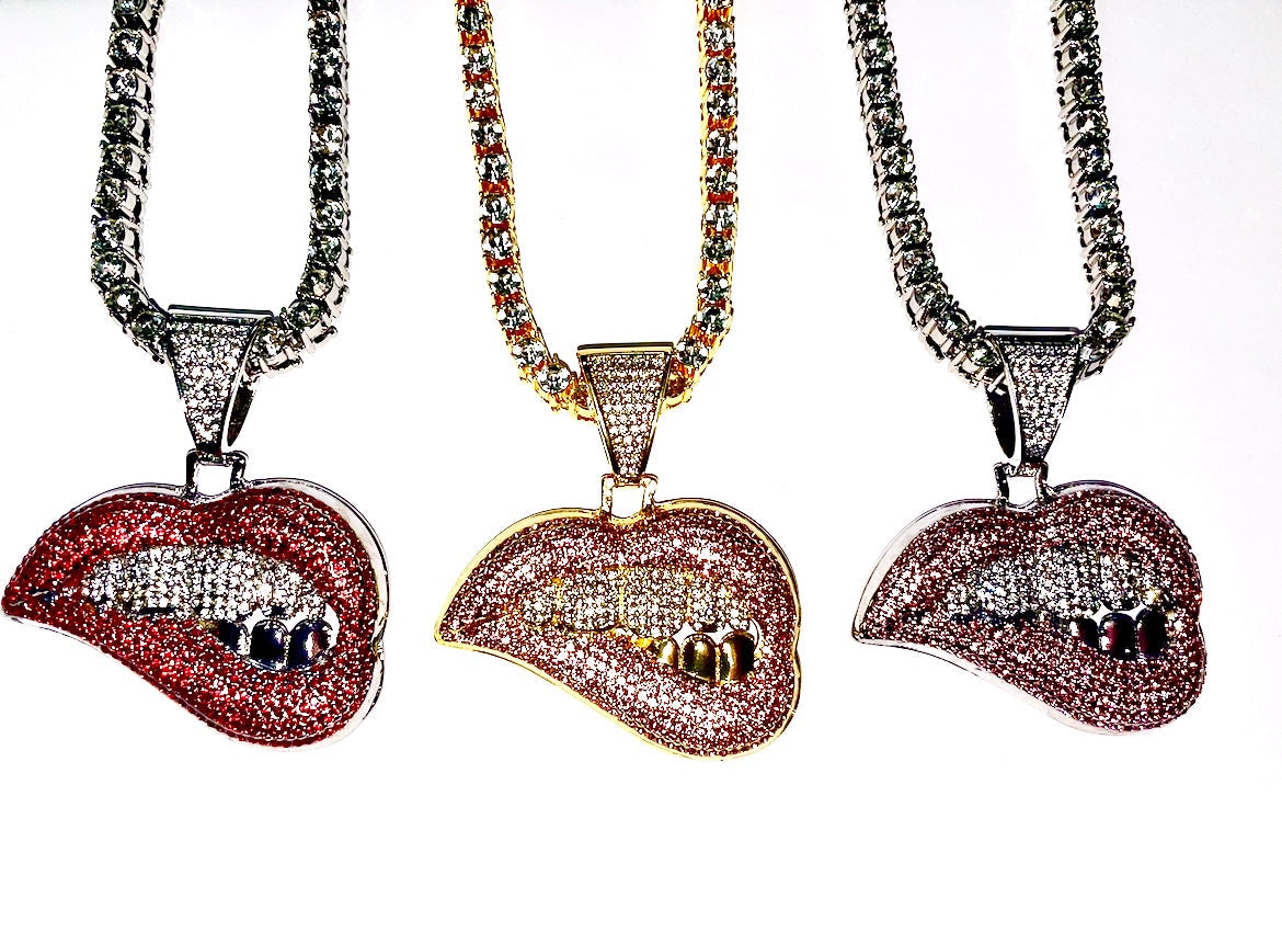 ICEY LIP & GRILL TENNIS NECKLACE