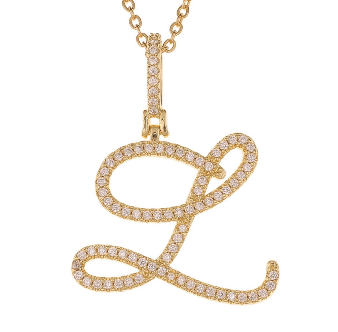 ITALIC SWIRL INITIAL NECKLACE