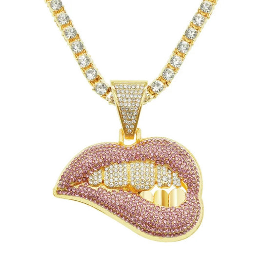 ICEY LIP & GRILL TENNIS NECKLACE